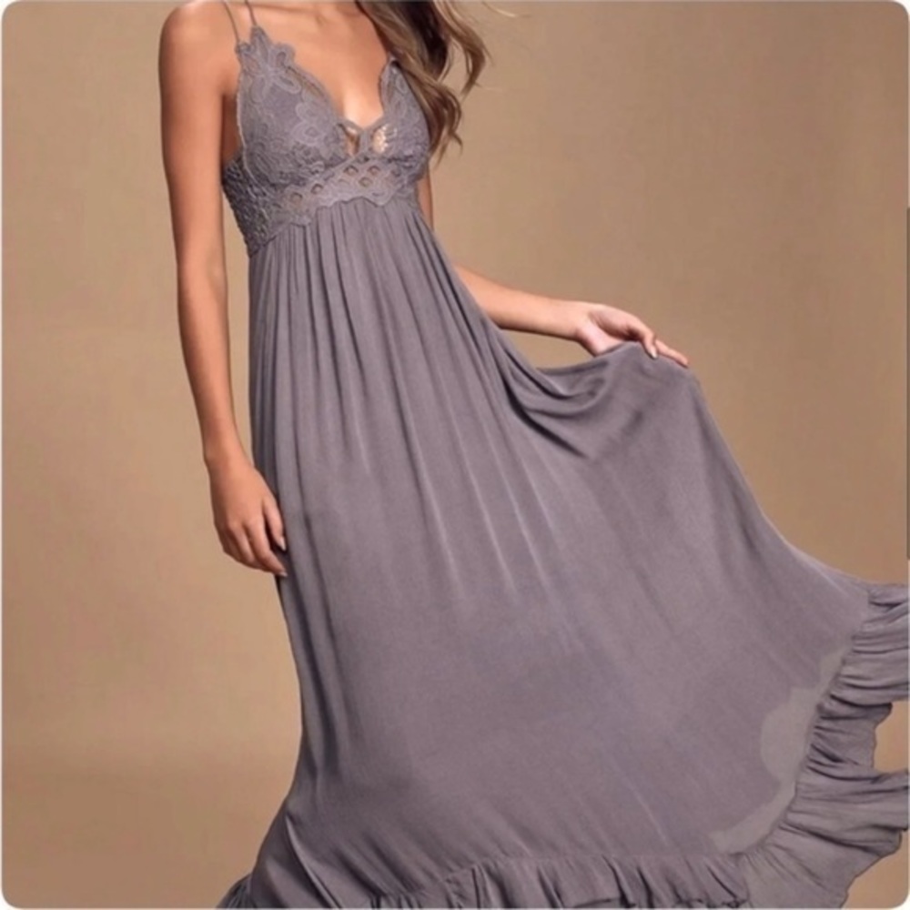 Free People Lavender Lace Maxi Dress